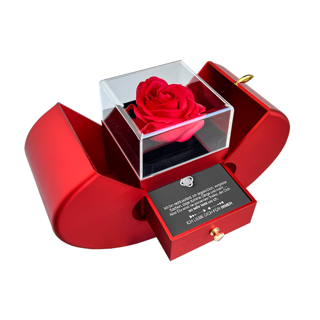 Sterling Silber Halskette - Mit echter Rose - An meinen Schatz