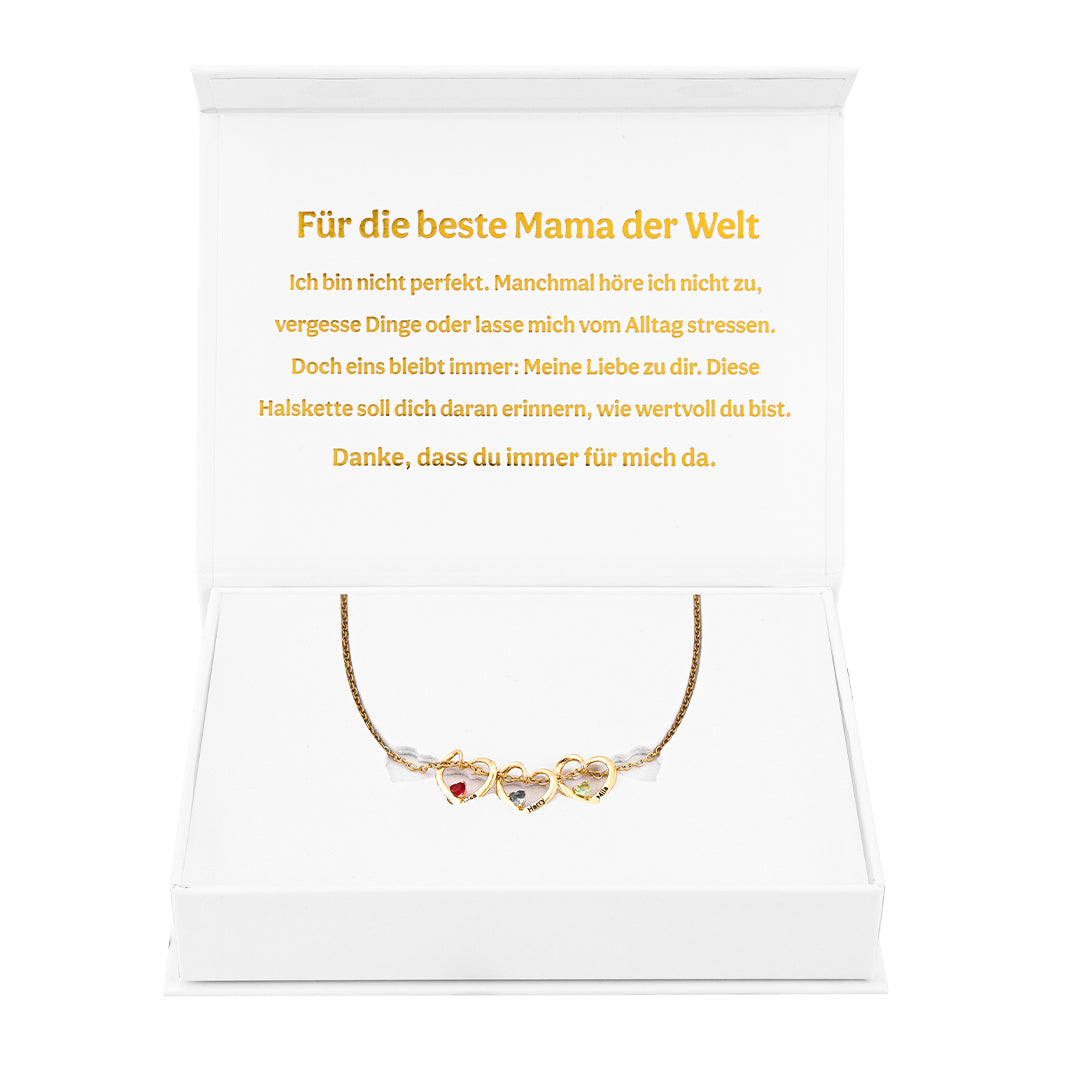 Luvellery Personalisierte Namens-Halskette mit Geburtsstein