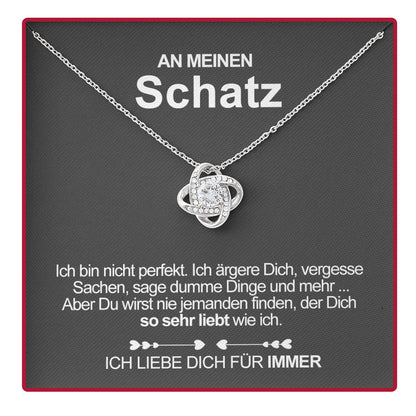 Sterling Silber Halskette - Mit echter Rose - An meinen Schatz