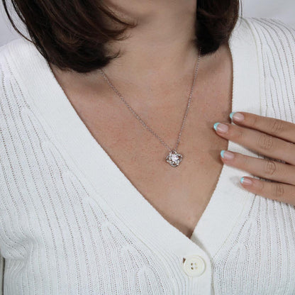 Sterling Silber Halskette - Mit echter Rose - An meinen Schatz